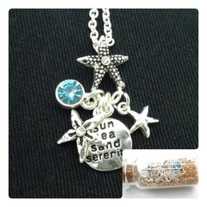 Starfish Charm Necklace in a Bottle of Sand